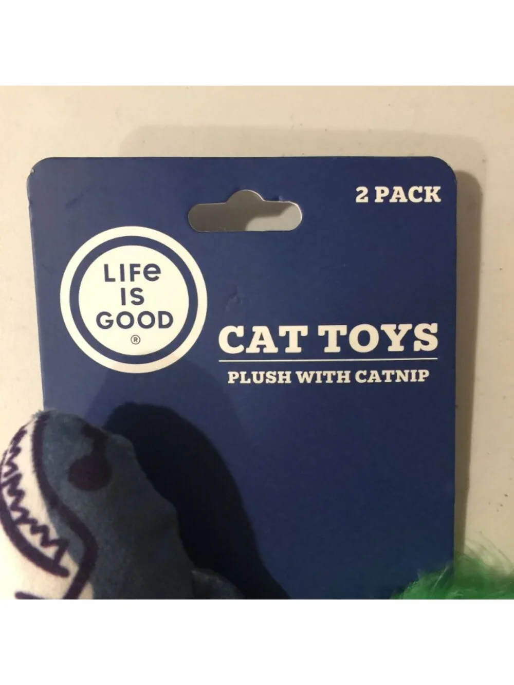 Life is Good 2 Pack Cat Toys Feathers Crinkle Catnip Fish Tree